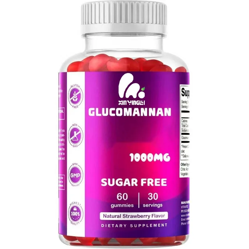 

Mannan gummies (konjac root) -1000mg per serving - natural strawberry flavor -60 gummies