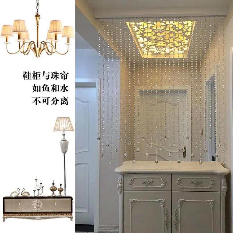 Bathroom curtain screen non-punching bead door curtain