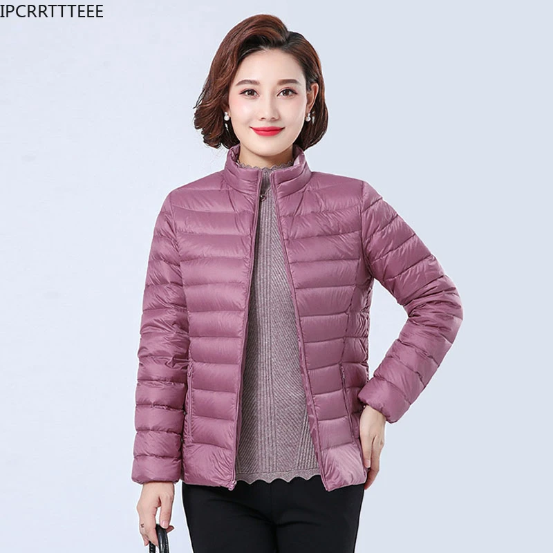

2023 Women Autumn Winter Coat Stand Collar White Duck Down Coat Women Lightweight Down Jacket Fashion Short Outwear