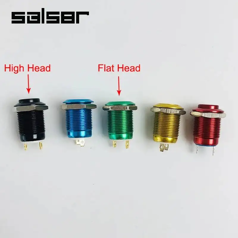 زر ضغط معدني لأكسيد الألومنيوم 12 مللي متر ، أحمر ، أزرق ، أخضر ، أسود ، أصفر ، مقاوم للماء ، مسطح ، تثبيت لحظي