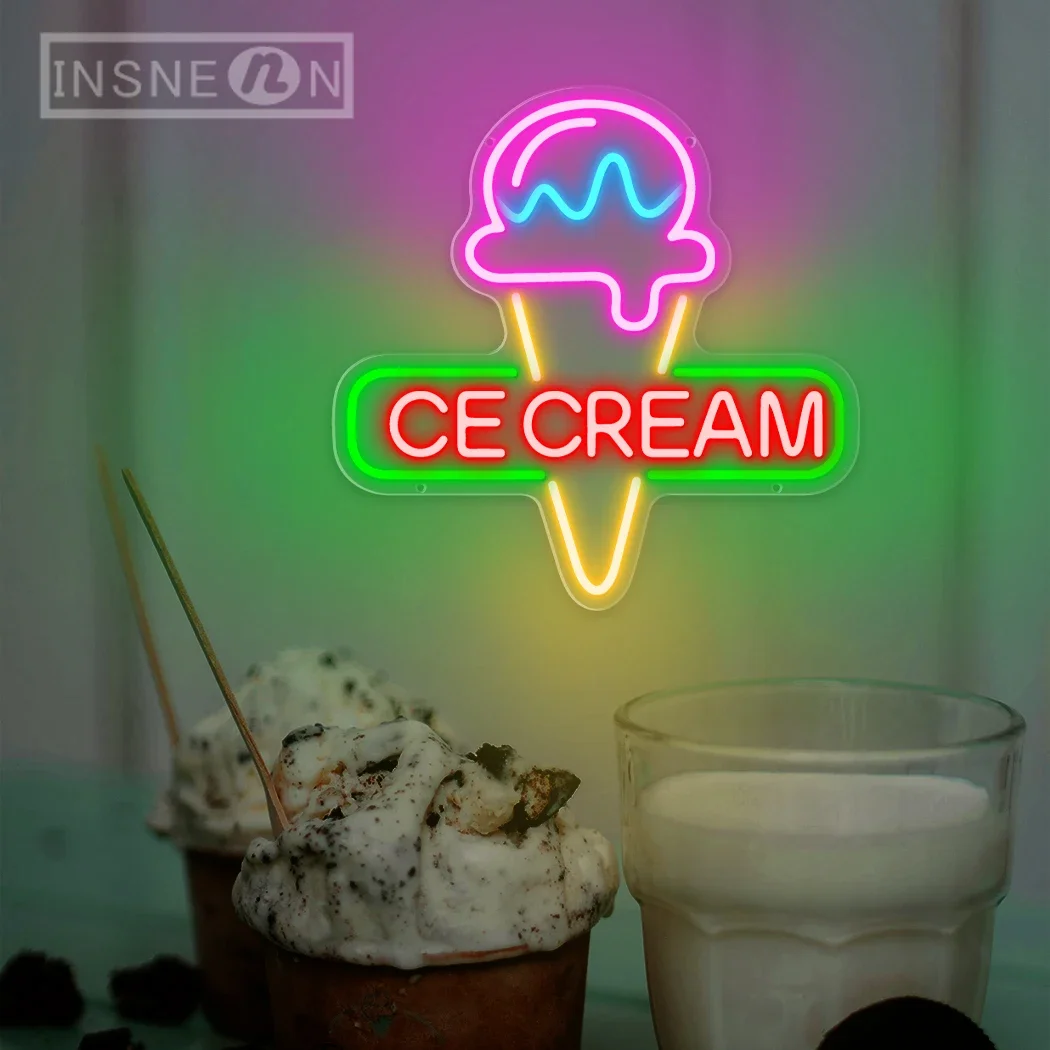 Ice cream LED neon Signs Food Neon light for ice cream shops restaurants snack shops wall colored decorative lamp