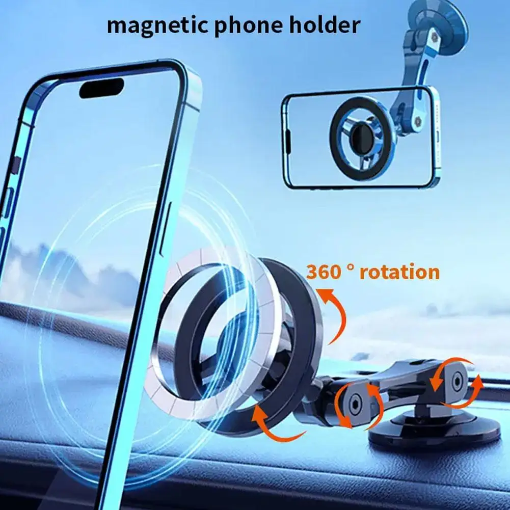 Magnetic Car Dashboard Phone Holder For Magsafe Soporte Moviles Para El Coche Macsafe Cradle Cellphone Vehicle Max tape Bra V2V2