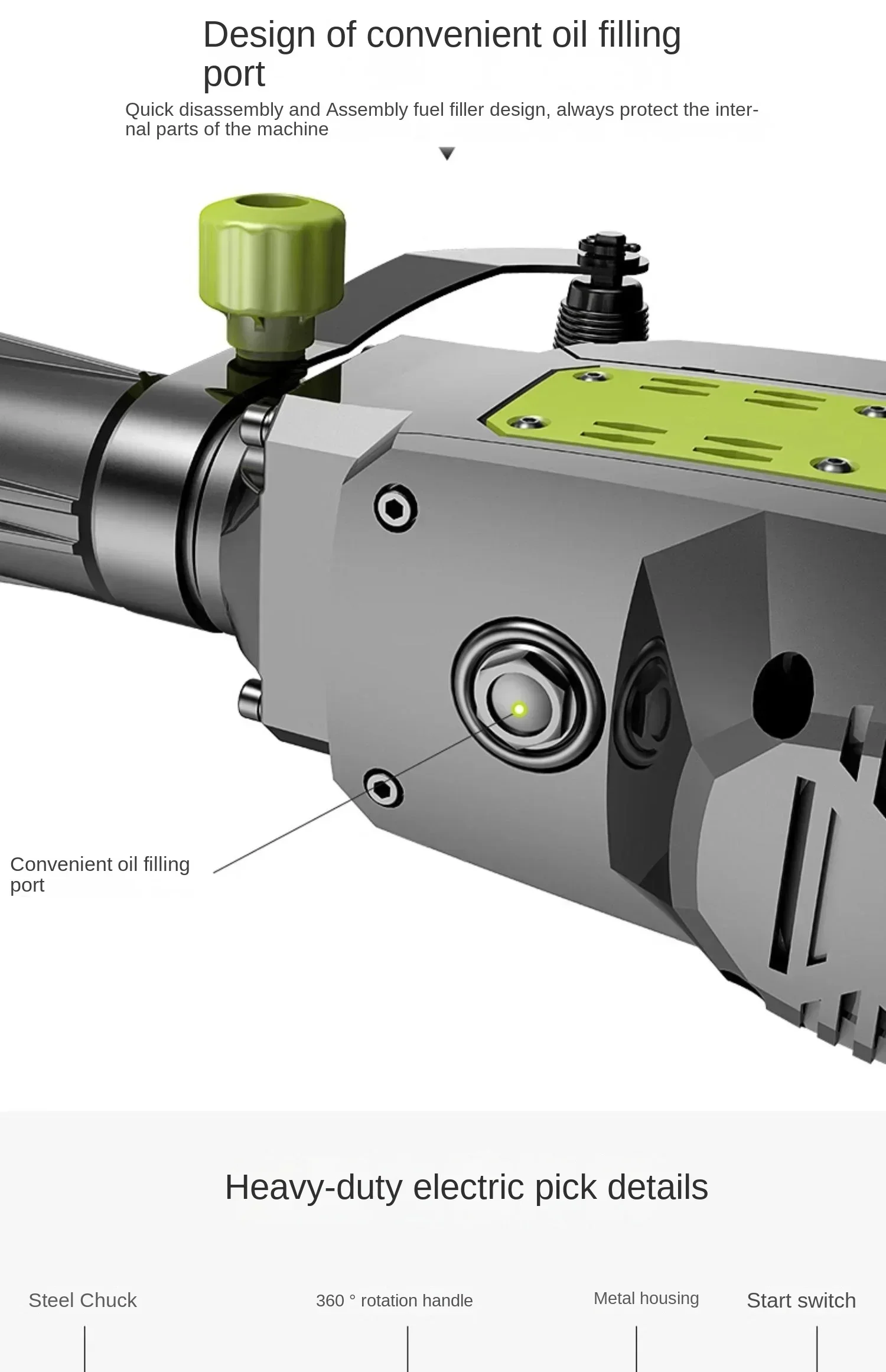 220V ShiPu Heavy Duty Electric Hammer with Dual Functionality for Concrete and Industrial Work