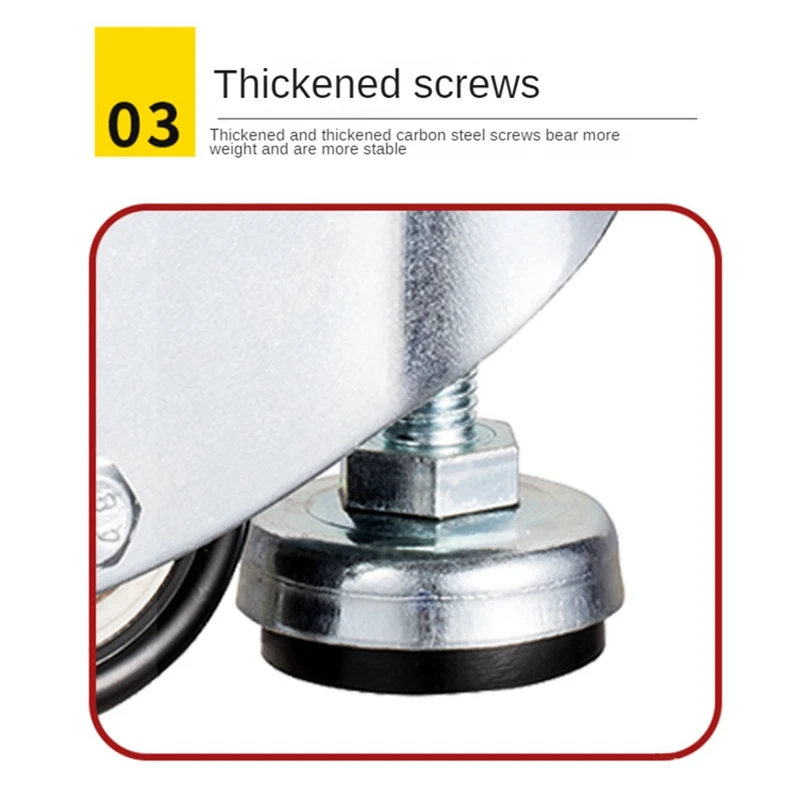 Rodízio de placa de nivelamento de 2 unidades com almofada de pé de nivelamento antivibração ajustável Rodízios resistentes duráveis