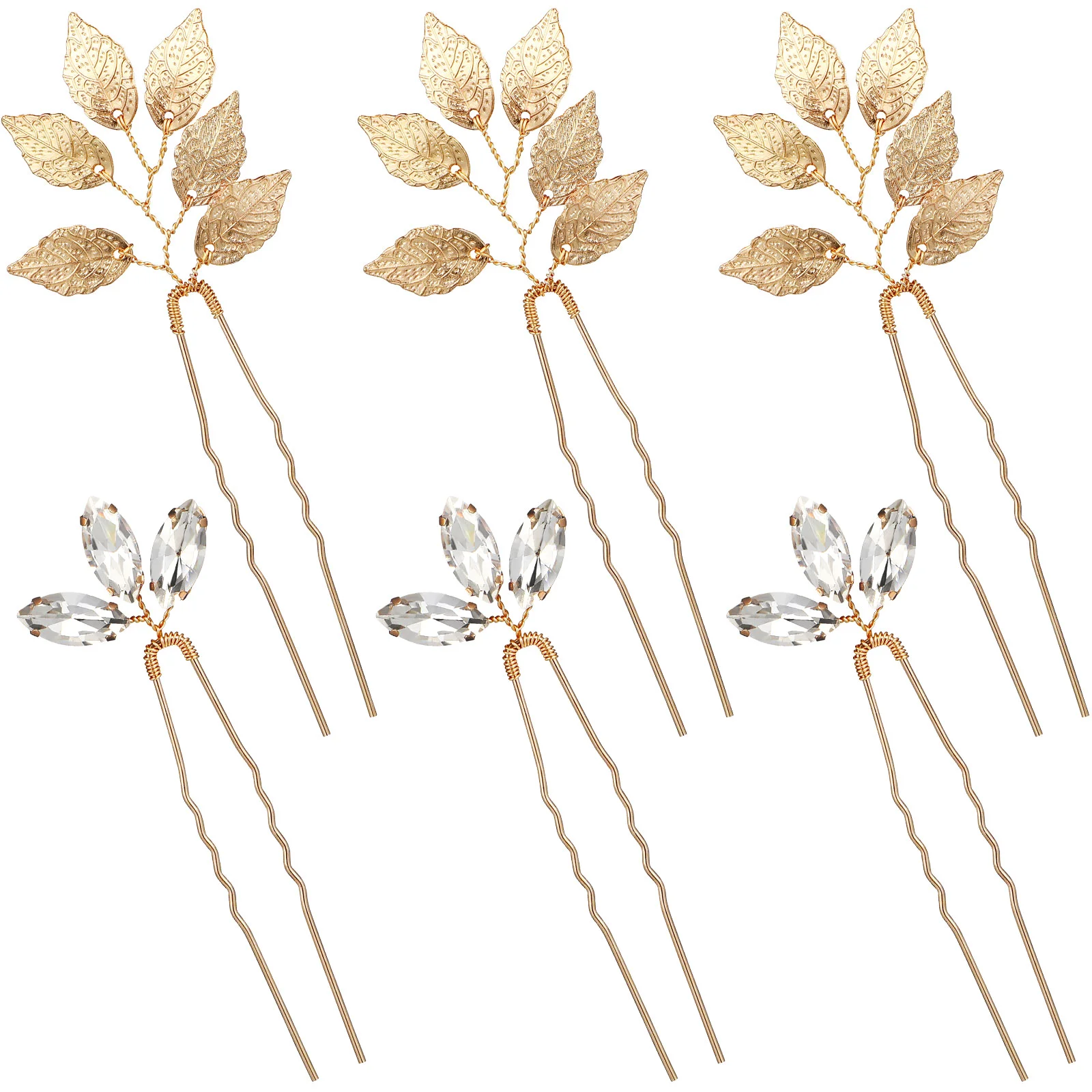 6 Pcs Hair Volume Clip Pin for Women Jewelry Rhinestone Hairpin Accessories Girl Bridal Decor Bride Wedding Headpieces