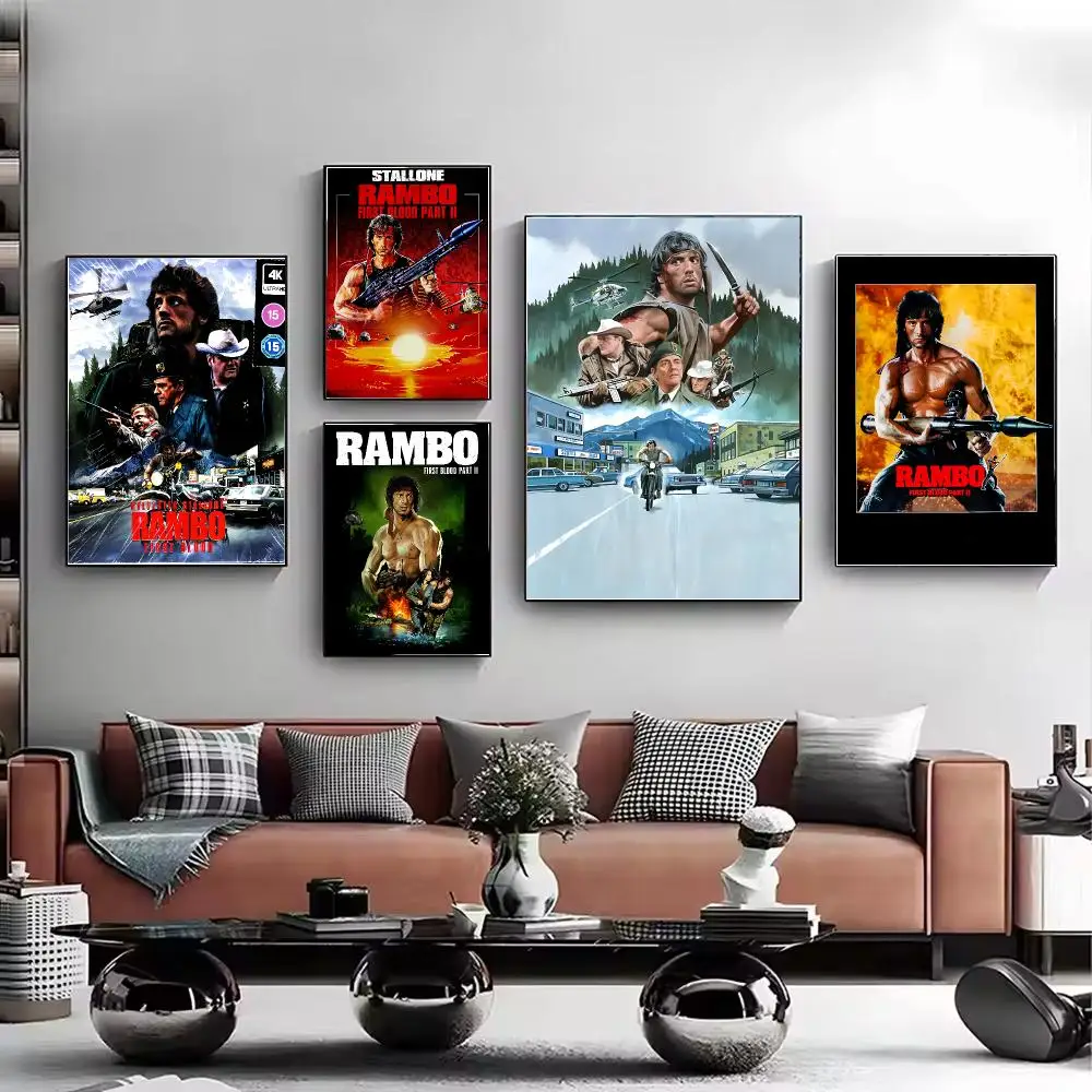 Movie First Blood Rambo Poster HD Wall Art Aesthetic Home Decor for Living Room Bedroom Café Office Stylish Gift