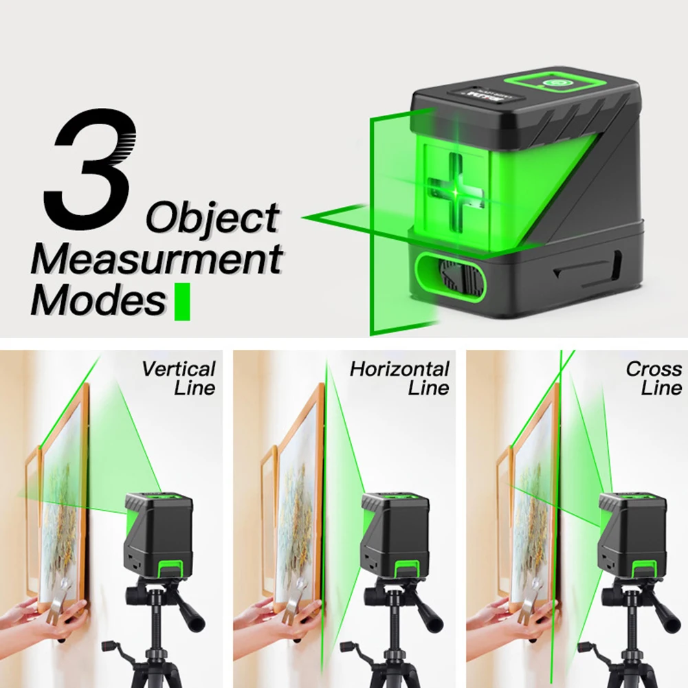 2 Lines Laser Level Self-Leveling Laser Level Meter Horizontal & Vertical Cross Line for Tile Construction Wall Picture Hanging