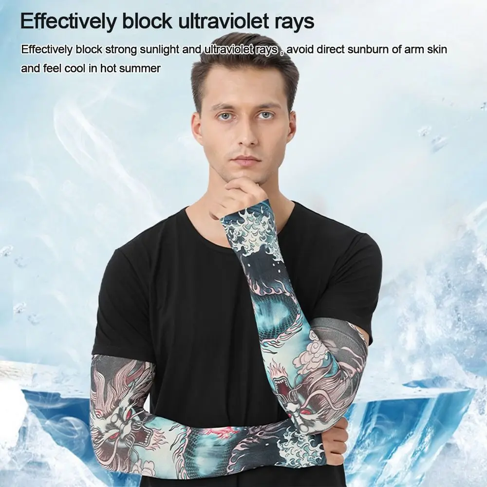1Pair New Sportswear Basketball Summer Cooling Outdoor Sport Arm Cover Flower Arm Sleeves Sun Protection  Arm Sleeves