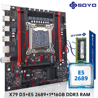 SOYO X79 Motherboard Combo Intel Xeon E5 2689 LGA 2011 CPU Processor + DDR3 1*16GB 1600MHZ ECC RAM Memory NVME M.2 SATA