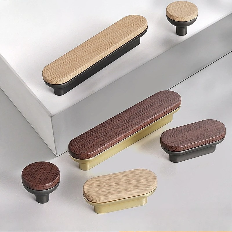 

Oukali Single Hole Drawer Pull Round Cartoon Wooden Zinc Alloy Cabinet Knob for Kids Room