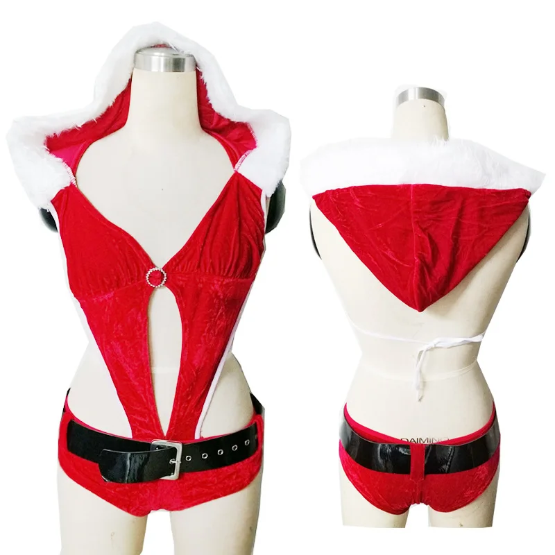 Uniforme de jeux sexy pour filles, soirée de carnaval de Noël, bikini de demoiselle d'honneur passionnée, vêtements pour femmes tentants, père Noël