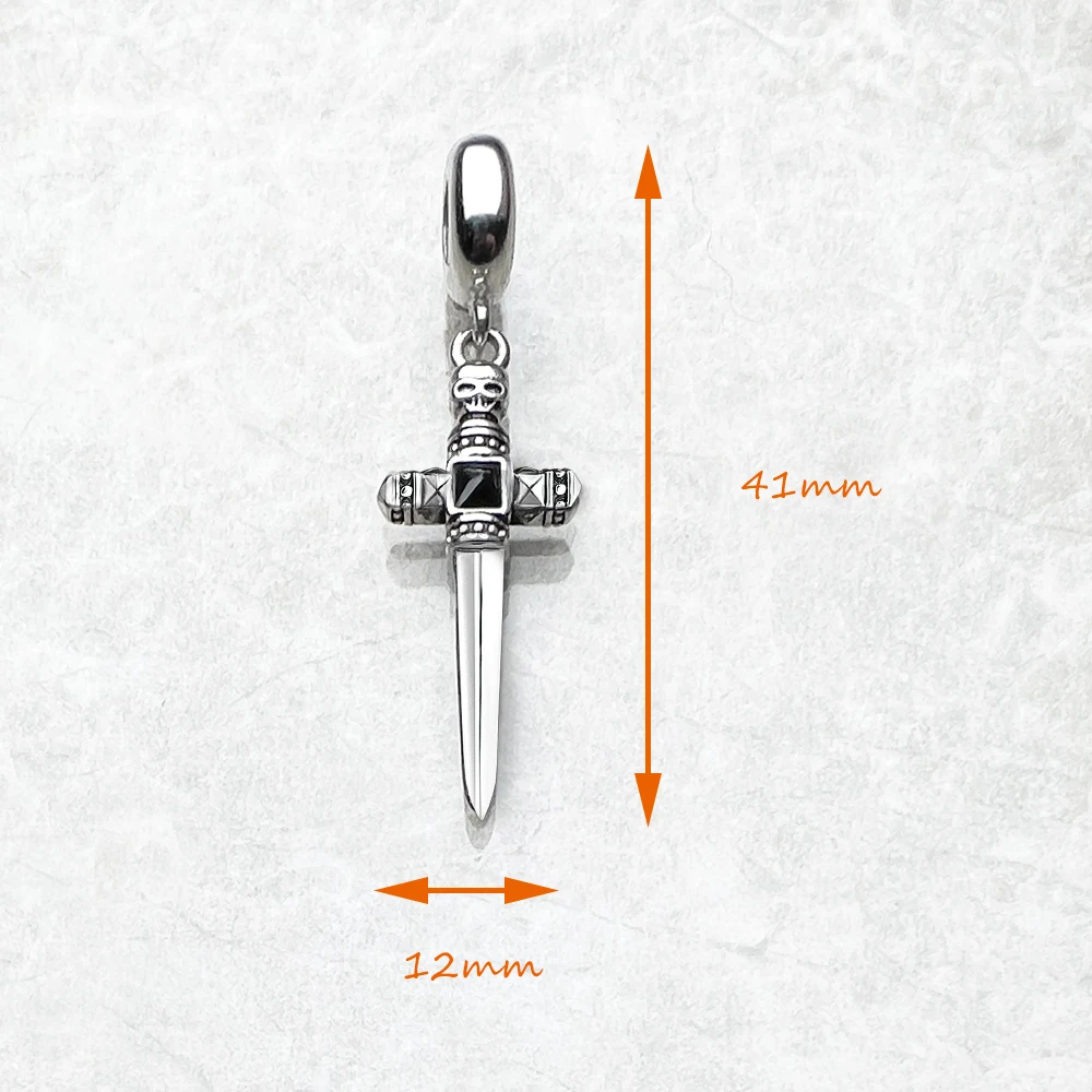 Sword Charms Pendant Europe Accessories 925 Sterling Silver Fashion Jewelry Brave Rebels Gift For Women Men