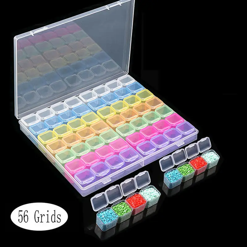 

5D Painting Boxes Kit 28/60 Slots Embroidery Painting Accessories Container
