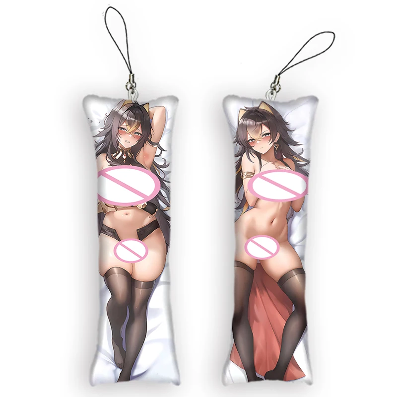 

Dehya Cute Anime Key Chain Pendant Genshin Impact Mini Dakimakura Kawaii Accessories Small Pillow Bag Otaku Keyring Pendants