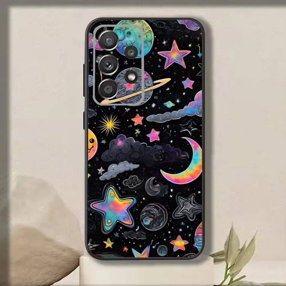 C-Colorful S-Star   Phone Case For Samsung S25,S24,S21,S22,S23,S30,Ultra,S20,Plus,Fe,Note,10,9,5G Black Cover