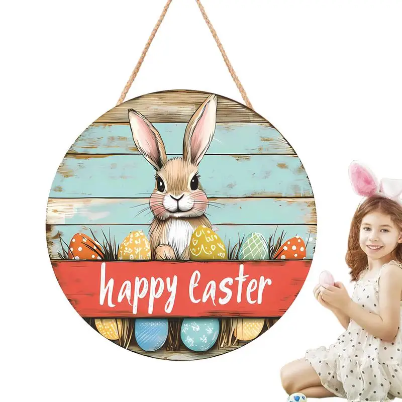 Easter Bunny Door Decorations Bunny Welcome Wood Door Sign Hanger Rabbit Farmhouse Easter Welcome Door Sign Decor For Porch Yard