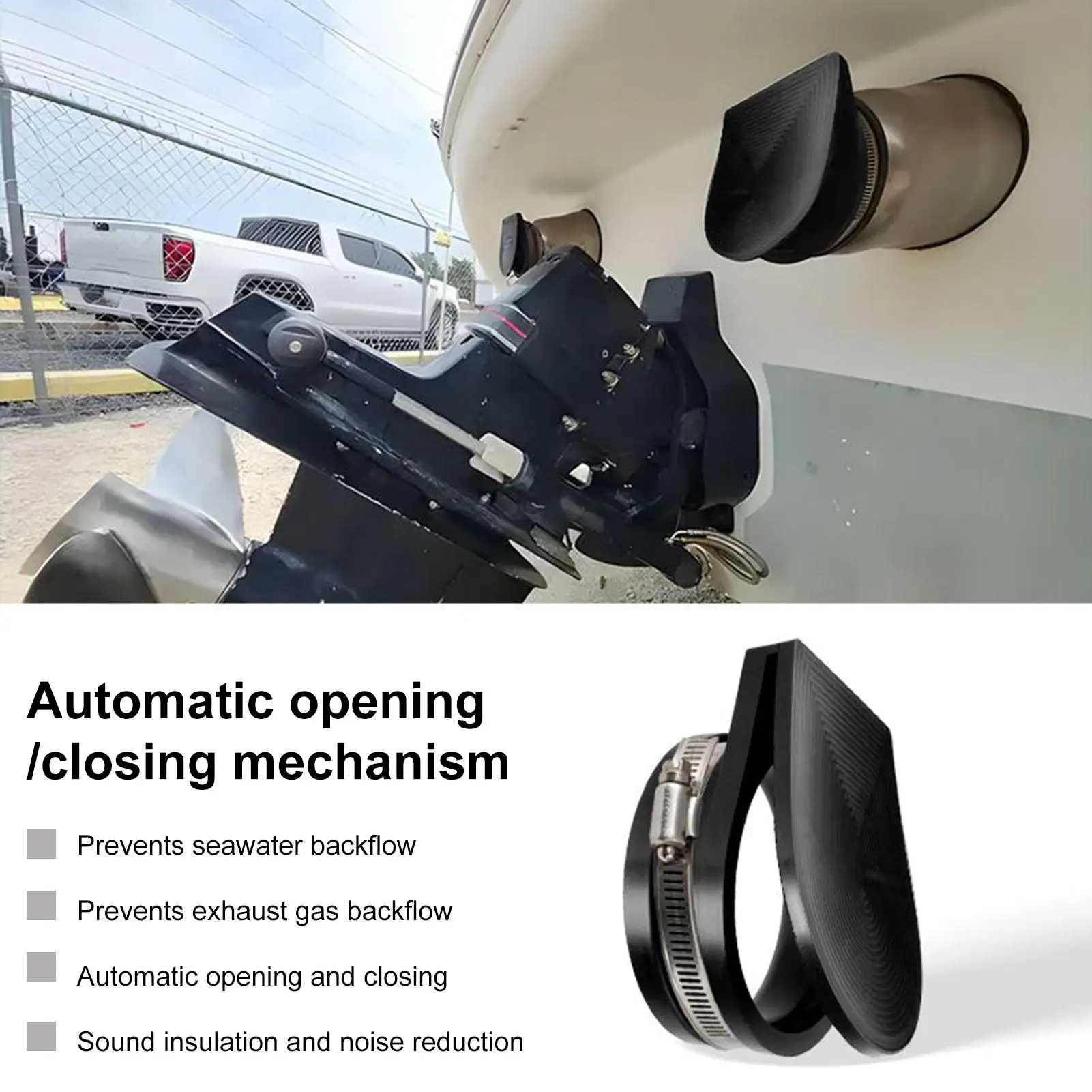 

Выхлопная крышка лодки и защита морского вентиляционного отверстия, водонепроницаемая защита выбросов для круизера, моторной лодки, рыбалки на яхтах и парковки док-станции