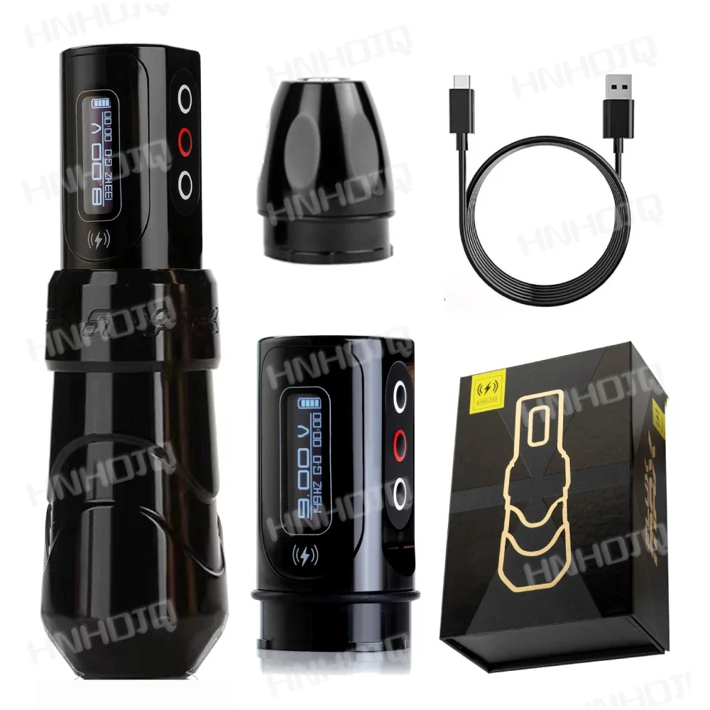 FLUX MAX Wireless FkIrons Tattoo Machine Pen with Digital LED Display 2400mAh Wireless Battery Low Noise Motor