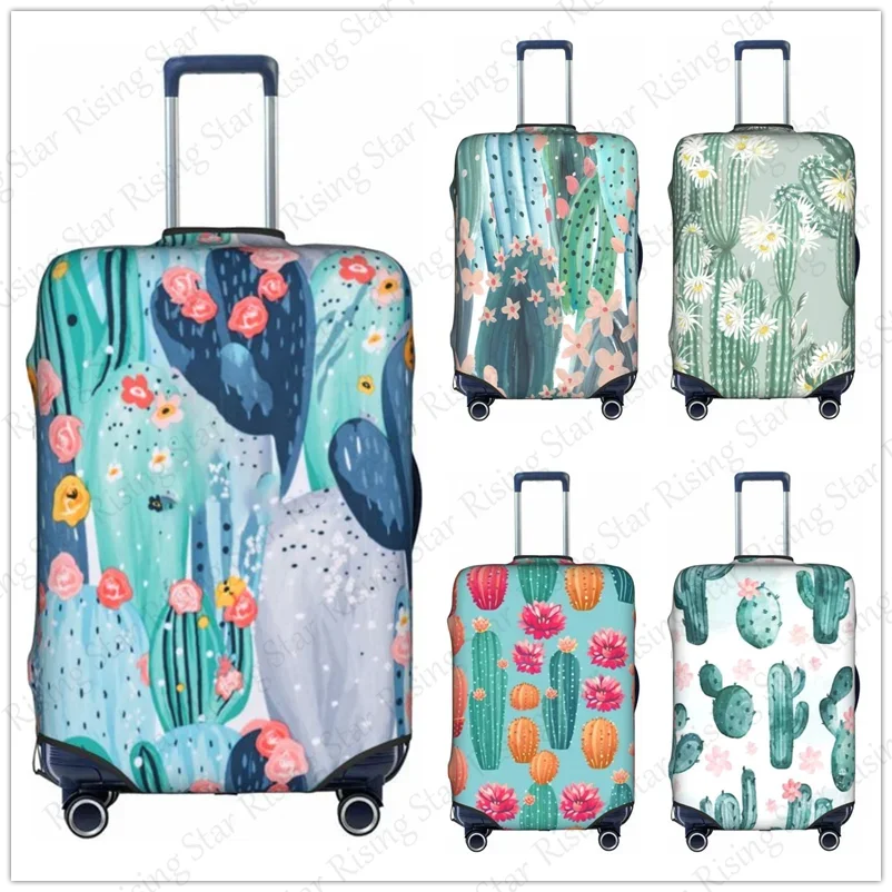 

Travel suitcase protective case, suitcase cover, elastic protection, washable Luggage cover, Cartoon cactus painting 18-32 in