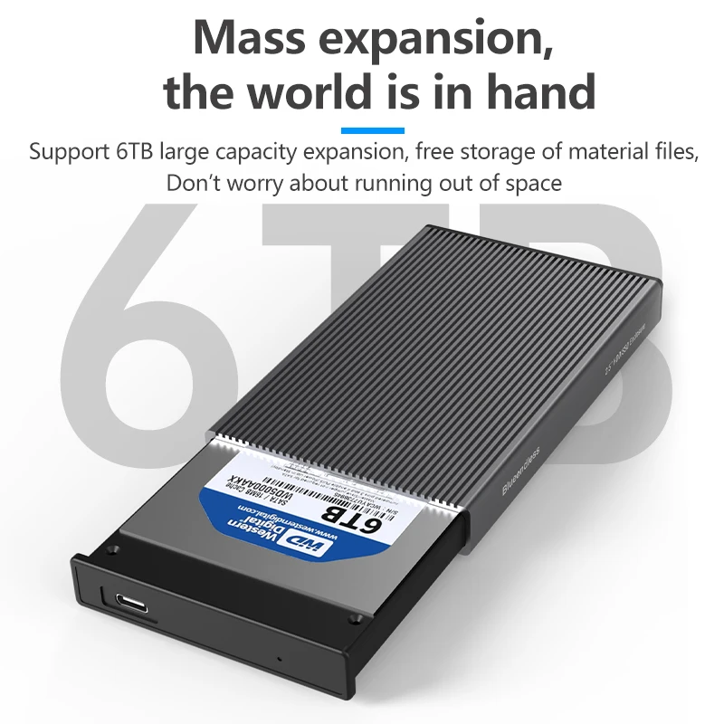 Blueendless Aluminium Hard Drive Box 2.5 Inch SATA Hard Drive Enclosure 5Gbps High Speed USB 3.0 HDD Case SATA Case for Laptop