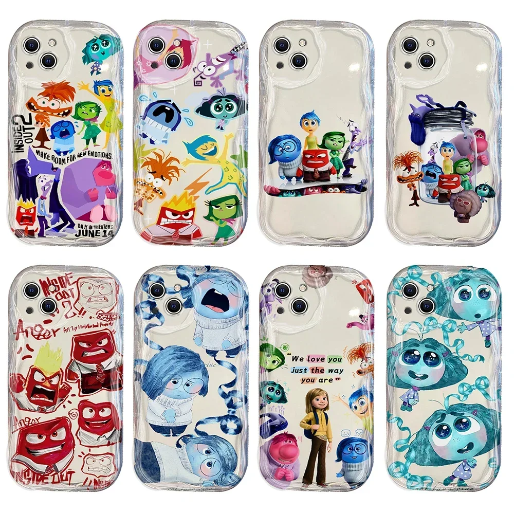 Inside Out Disney 3D Wave Case For iPhone 16 15 14 13 12 11 Pro Max Mini X XR XSMAX 8 7 6S Plus Soft Silicone Cover