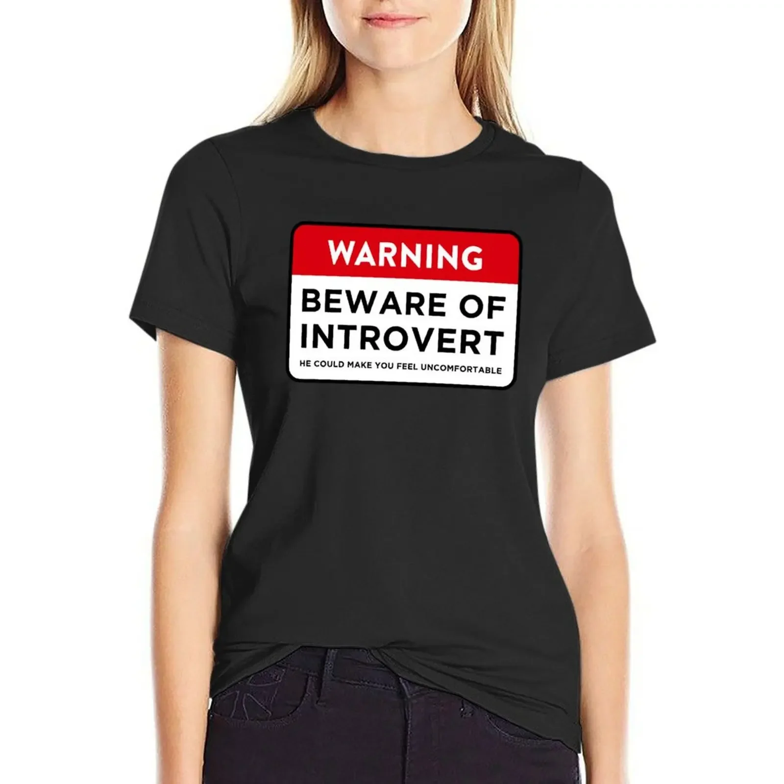 

Beware of Introvert T-Shirt hippie clothes new edition kawaii clothes funny Top Women