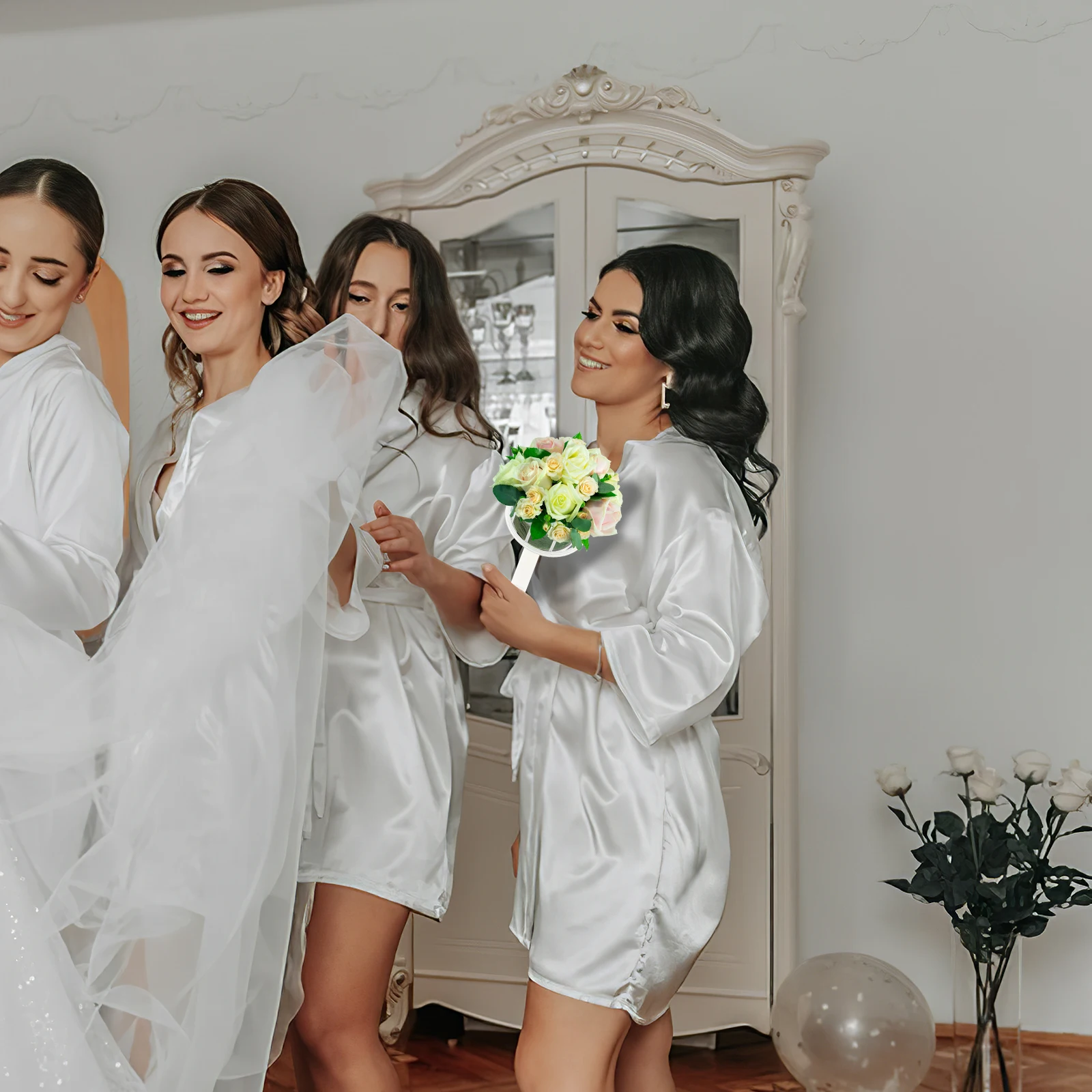

3pcs Large Bridesmaid Bouquet Stand Floral Holder Wedding Decor Handheld Flower Mud Frame Foam Receptacle for Bridal