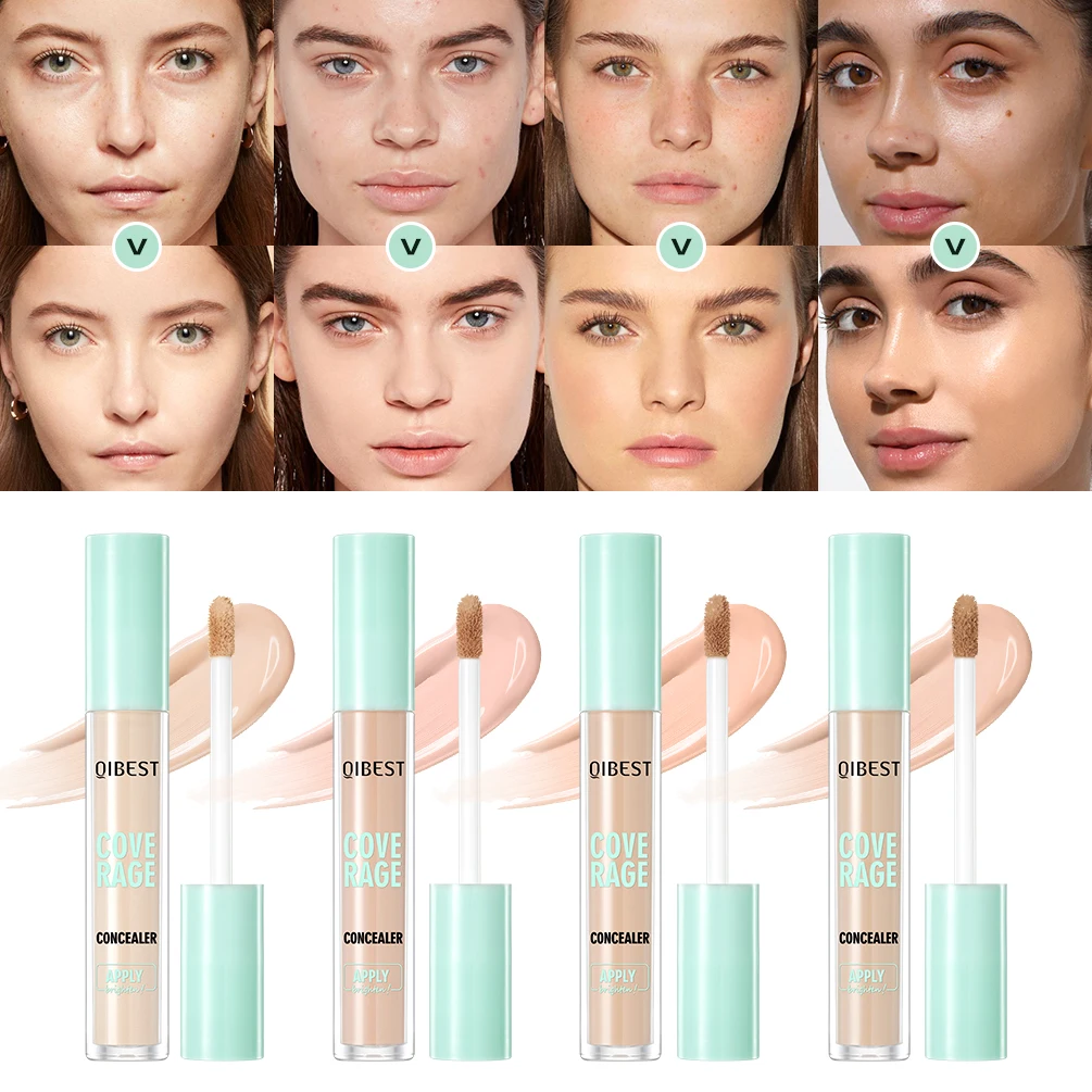 QIBEST Liquid Foundation Cream For Face High Coverage Makeup Base Waterproof Moisturizing Concealer Professional Cosmetics