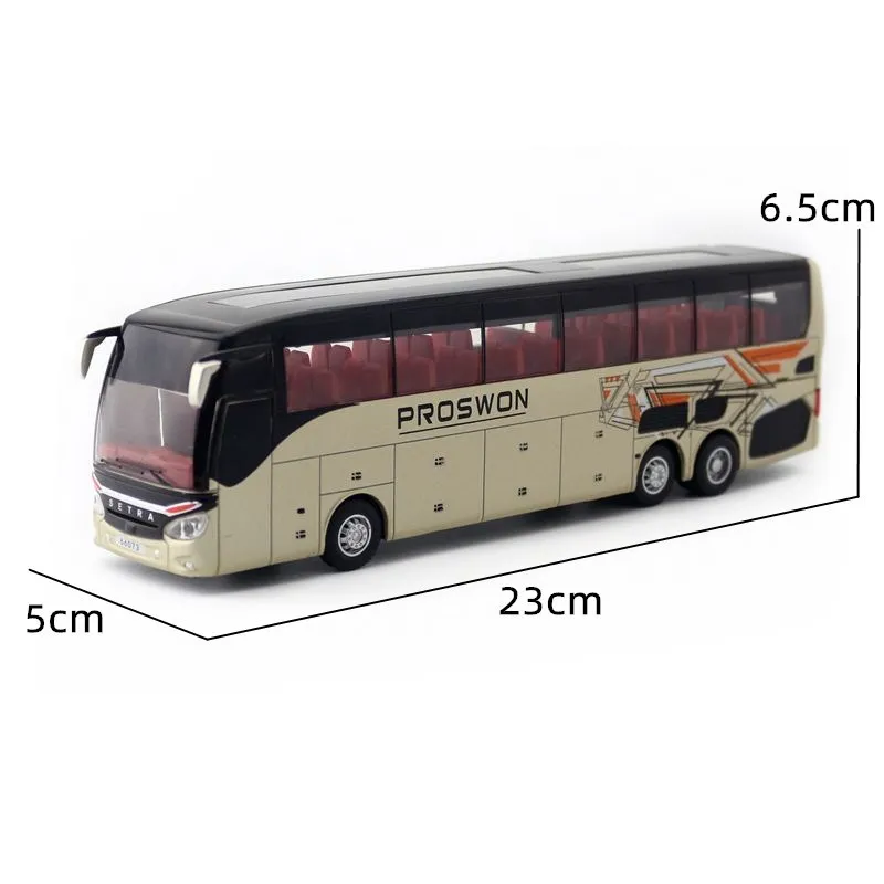 SETRA – Bus de luxe en alliage moulé sous pression, échelle 1/32, jouet pour enfants, voiture de voyage d'affaires, Bus tiré, son et lumière miniatures