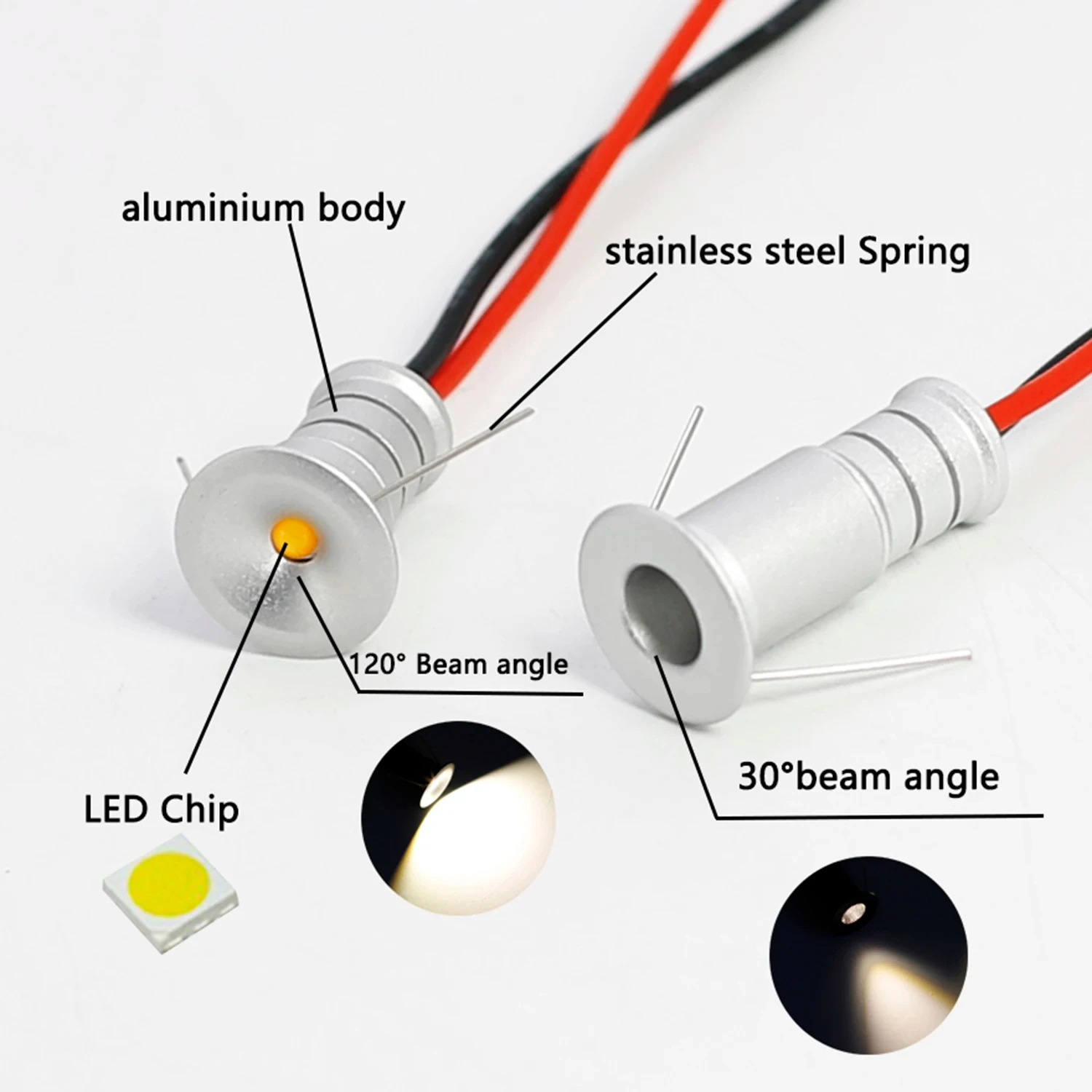 Imagem -03 - Embutido Led Mini Light Recesso Spotlight Decoração do Quarto Interior Down Light Exibição de Jóias Armário do Teto 0.5w 10 mm