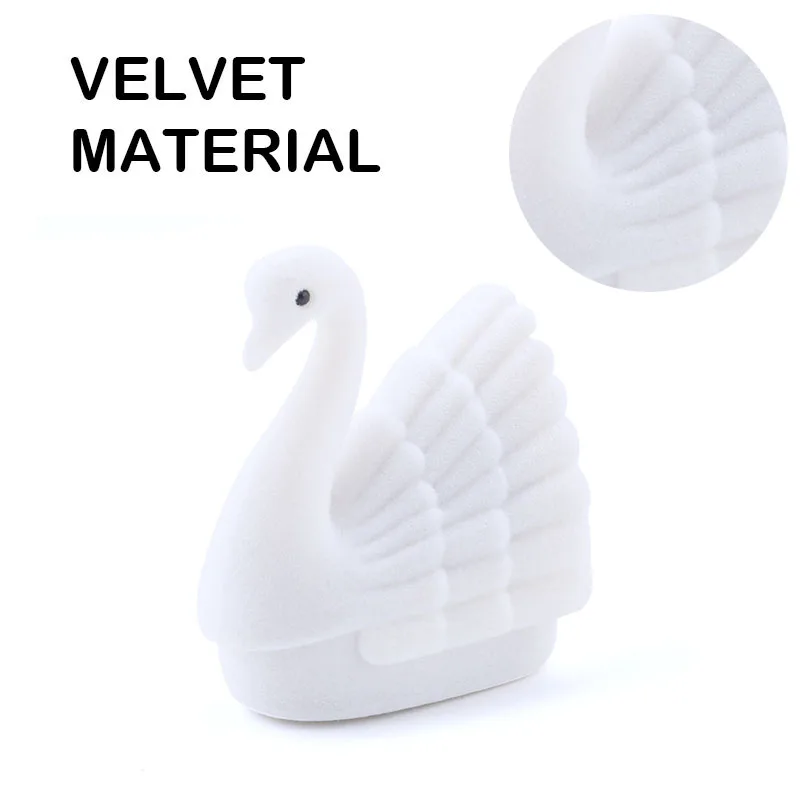 1Pcs Swan Velvet Ring Jjewelry Box Lovely Velvet Box Storage Cabinet Engagement Proposal Jewelry Box Gift Box