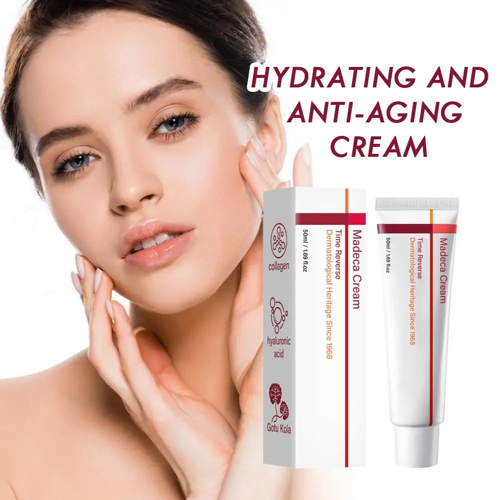 Korean Madeca Moisturizing Cream Collagen Hyaluronic Acid Gotu Kola Deep Hydration Reduces Fine Lines Time Anti Aging Cream 50ml