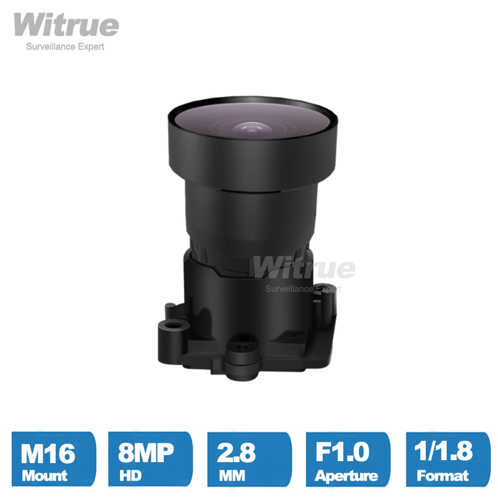 Witrue Starlight Lens F1.0 Aperture M16 mount 1/1.8 HD 4K 8MP with 650nm IR Filterm Screw Spacing 20mm 22mm  for CCTV Cameras