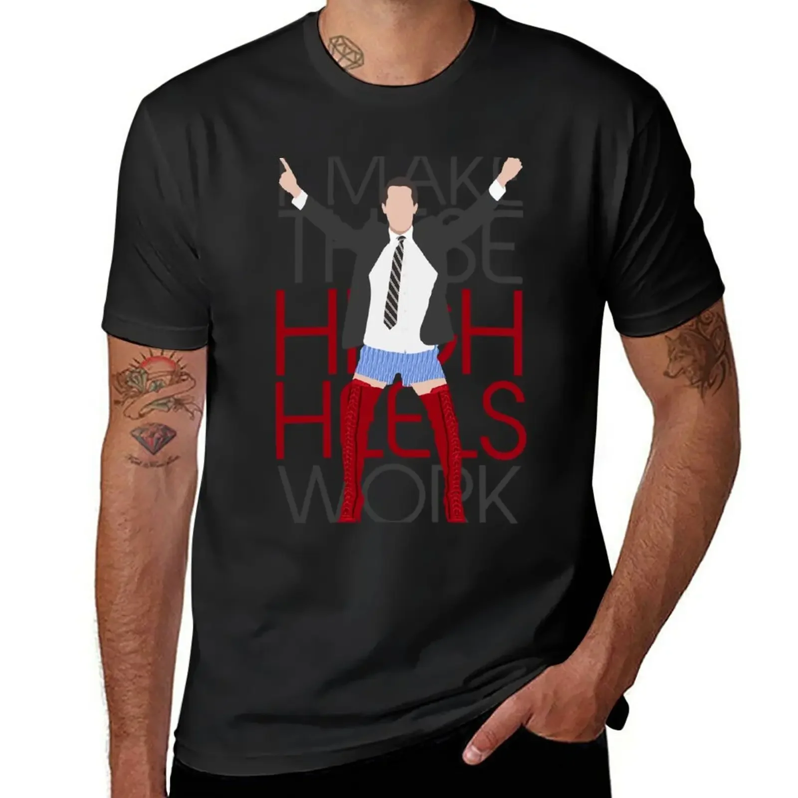 I MAKE THESE HIGH HEELS WORK-Kinky Boots Brendon Urie T-Shirt boys animal print cute clothes Men's cotton t-shirt