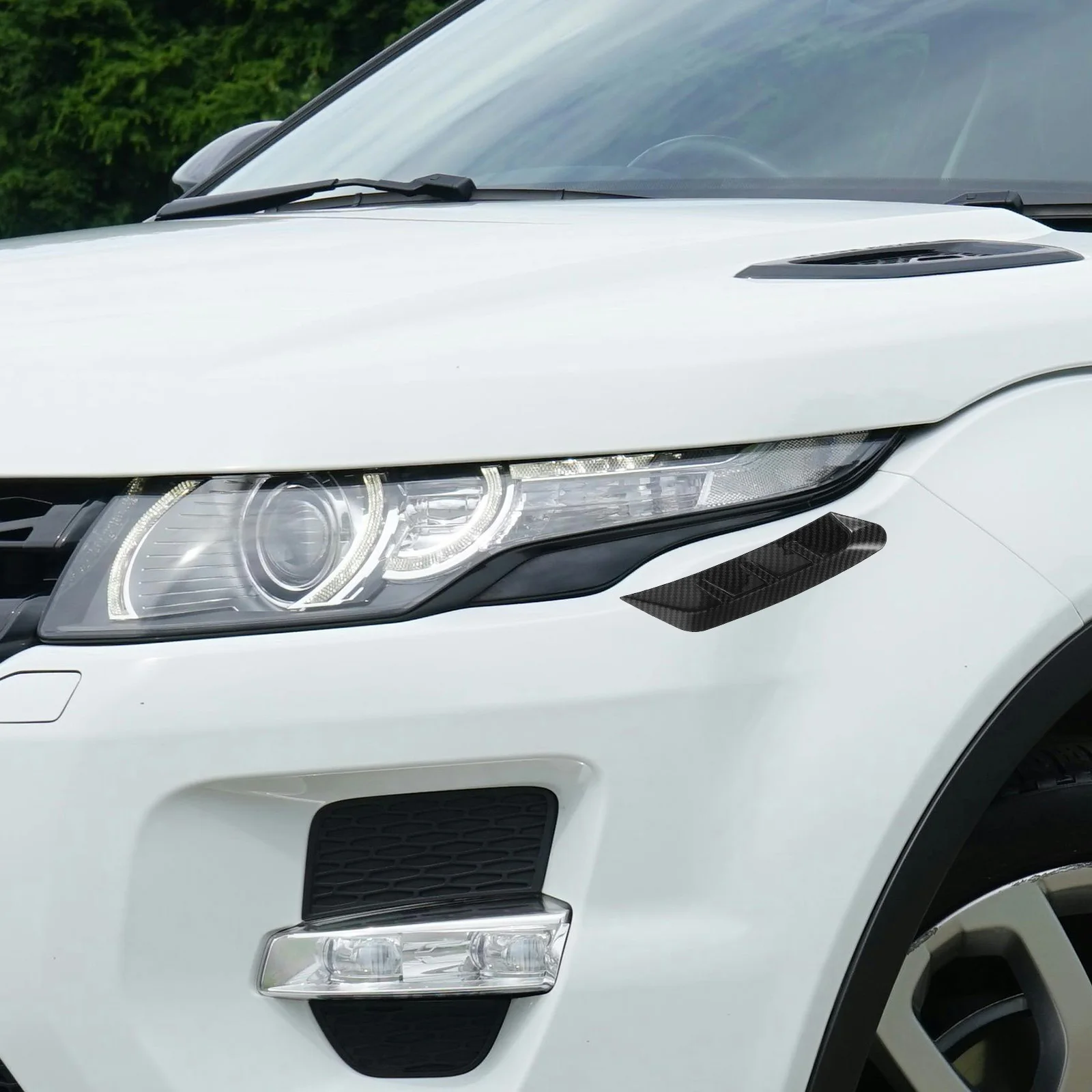 

2Pcs Car Headlight Eyebrow Stickers ABS Material Waterproof Durable Easy Installation Universal Fitment Stylish Appearance