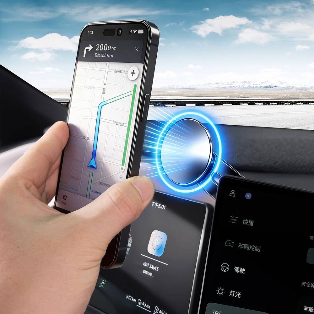 Fit For Chery Fengyun T11 2025 2026 Car Phone Holder Alloy Magsafe Magnetic Rotating Screen Navigation Bracket