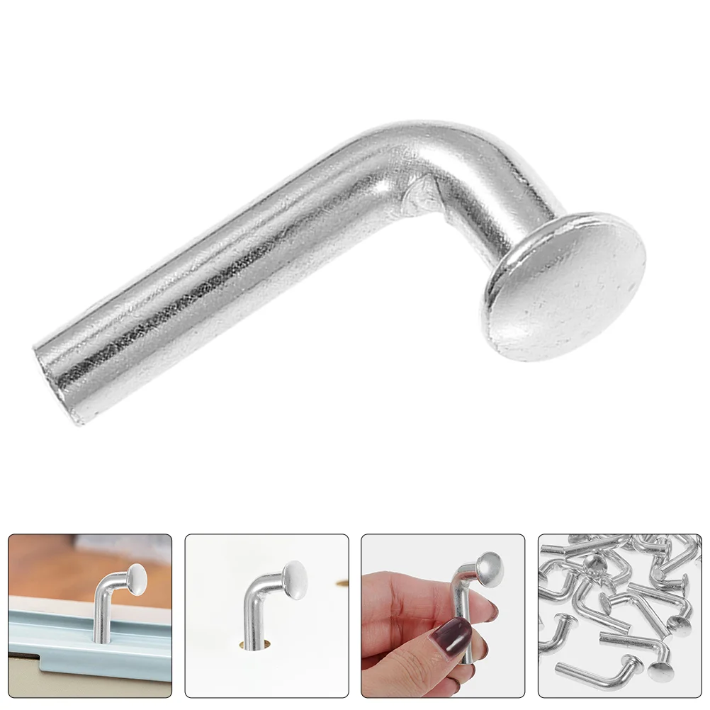 50 Pcs Heavy Duty Pallet Rack Drop Pin Safety Clip Sturdy Steel Flat Rivet Galvanized Adjustable Shelves Accessories Silver