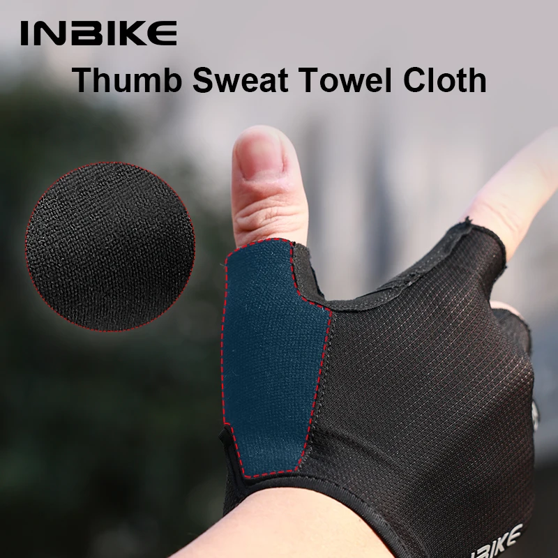INBIKE Cycling Bike Half Finger Non-slip Gloves Shockproof Summer Breathable MTB Road Bicycle Gloves Men Cycling Equipment