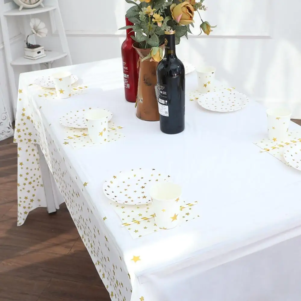PEVA Waterproof Oil Proof Tablecloth Printed Rectangular Table Cover for Home Dining Party Wedding Decorative Table Protector