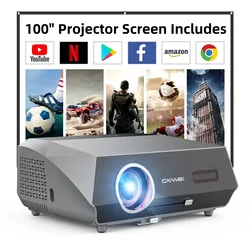 Datashow-Projecteur de faisceau de lumière du jour avec mise au point automatique, rapport trapézoïdal, vidéo Full HD 80000 P, Android WIFI, 4k, 1080 lumens