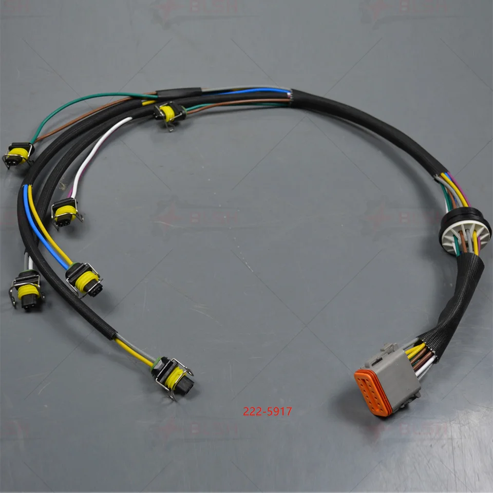 BLSH E325D E329D E324D C7 Excavator Parts Fuel Injector Wire Harness 222-5917 2225917 Harness