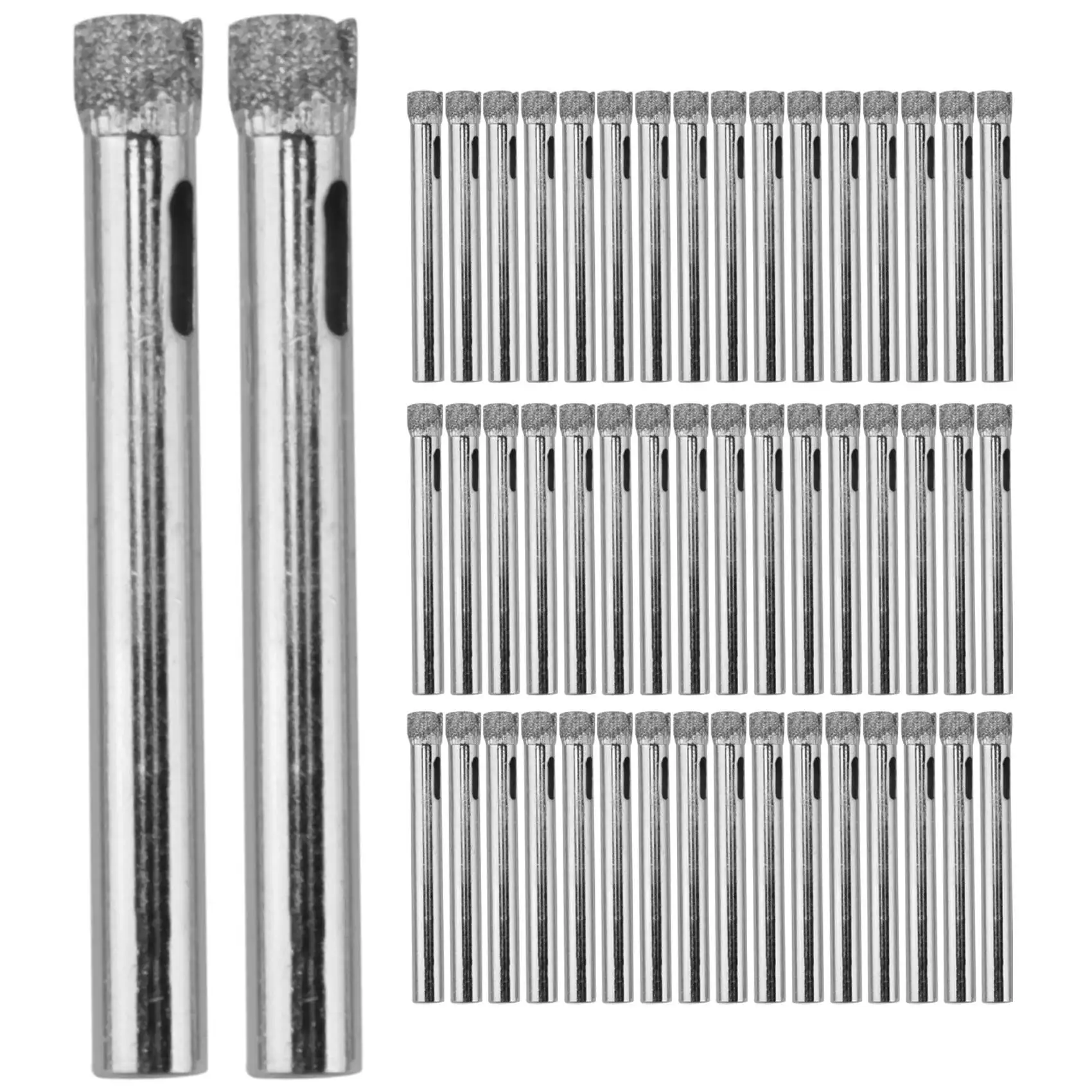 50Pcs Diamond Coated Drill Bit Set 6mm Diamond Tipped Hole Saw for Tile, Glass, Ceramics, Porcelain, Marble