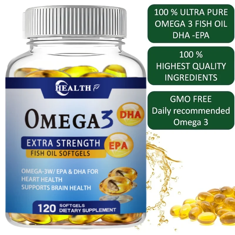 Omega-3 Fish Oil Rich In DHA and EPA, Improve Bad Mood, Relieve Stress, Strengthen The Brain, Improve Memory and Intelligence