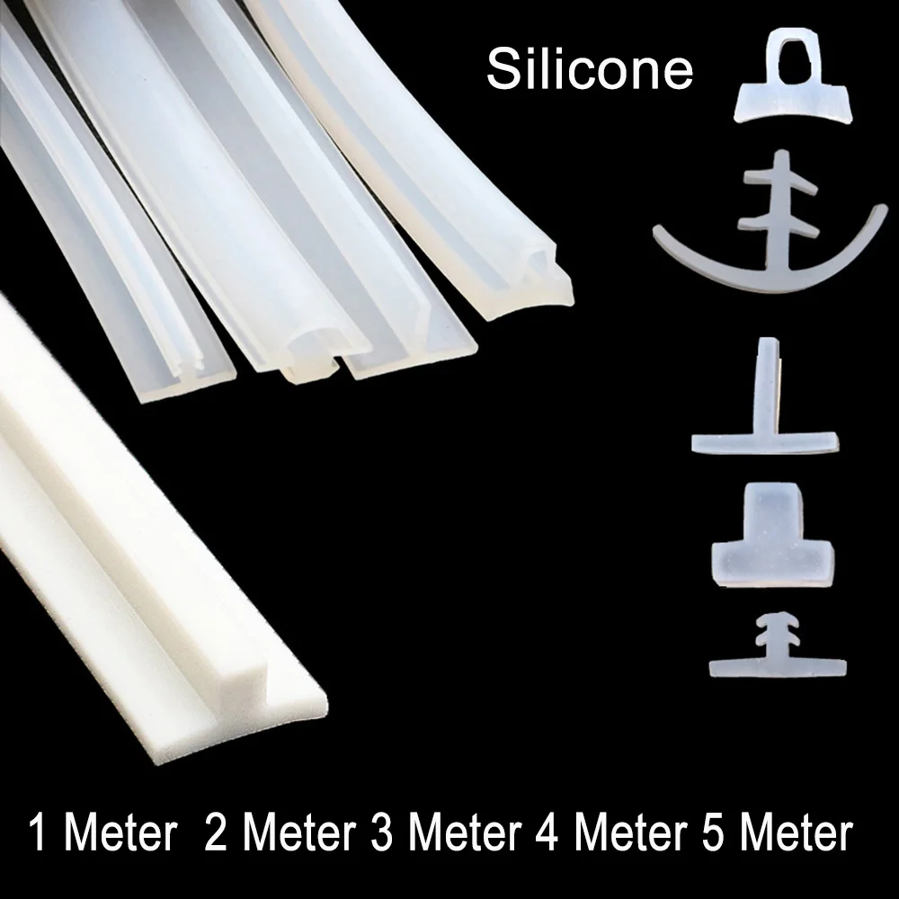 1/2/3/4/5 Meter T-Type Silicone Sealing Strip High Temperature Resistant Aging Resistance Seal T Shape Slit Decorative Strips