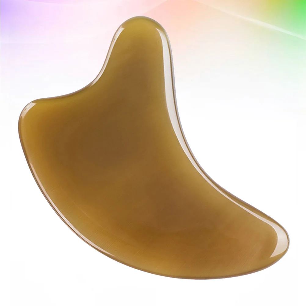 1Pcs Ox Horn Massage Scraping Tool 5mm Smooth Edges Face Neck Body Pain Relief Guasha Horn Scraping Board Face Scrapping Piece