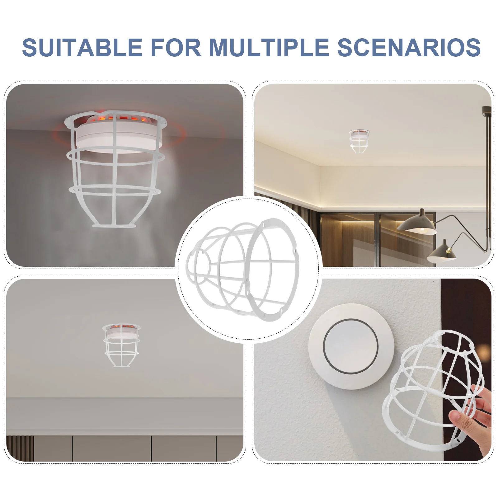 

Smoke Protective Cover Heavy Duty Metal Guard for Home Office Hotel Easy Install Fire Alarm Sensor Protection