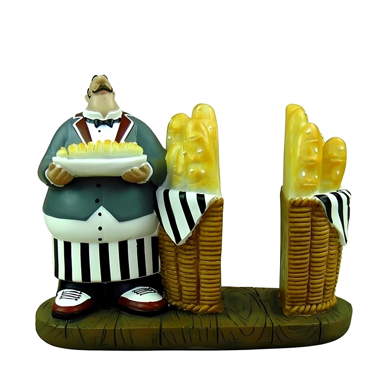 Handmade Waiter Figure Napkin Holder Resin Butler Tissue Stand Dining Table Necessity Homeware Ornament Restaurant Decor Cafe