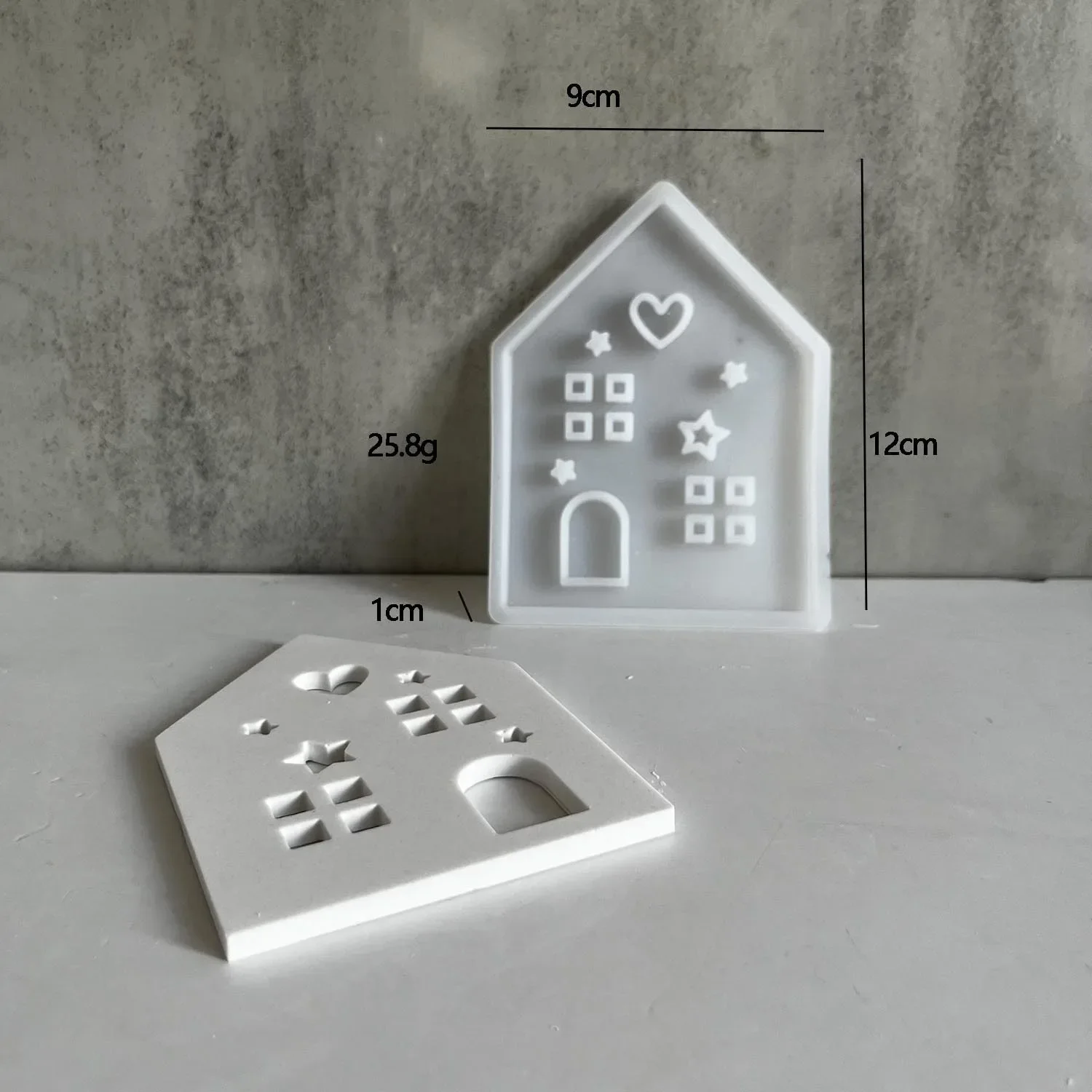 New Hollow Splicing House Silicone Mold Gypsum DIY Star Love House Decoration Mold Tea Light Candle Holder Cement Plaster Mould