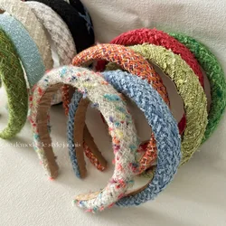 Woven Plaid Fabric Colorful Tweed Hairband High Quality Headband Spring Summer 2023 Accessories Casual Fashion Headwear