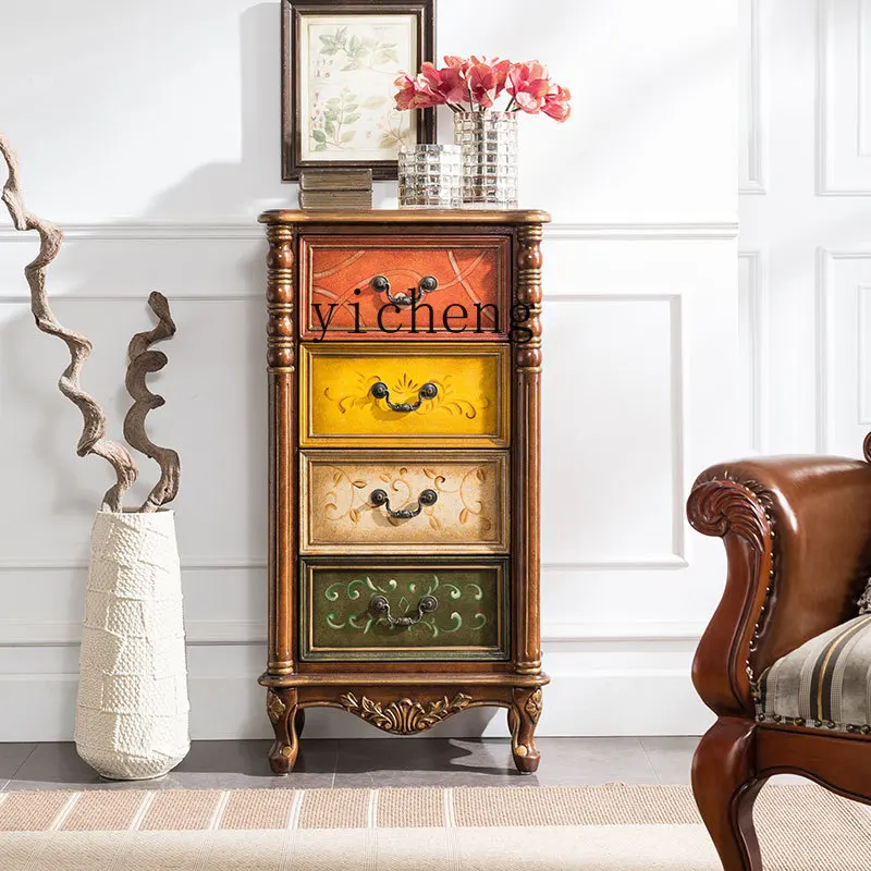 

LSL Painted Decorative Cabinet Bedroom Storage Cabinet Against Wall TV Drawer